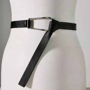 Brand New Anthropologie Soft Black Leather Wrap Belt Size S/M